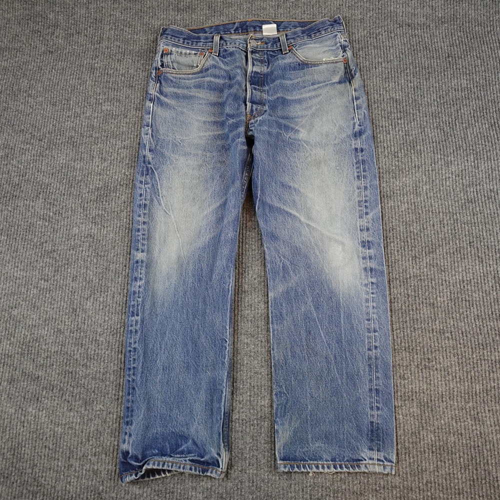 Vintage Levis 501 Jeans Mens 36x30 (33x26) Blue Faded Straight Distressed